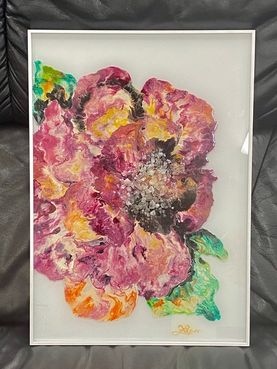 Obraz kvet, na skle maľovaný